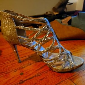 INC, size 8, silver sparkling